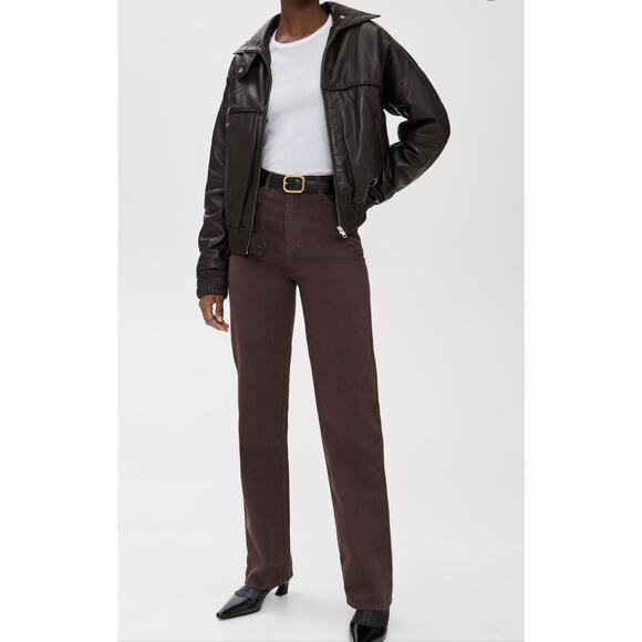 Reformation Denim - Reformation Sz 30 Wilder Wide Leg Flare Mocha Brown Jeans